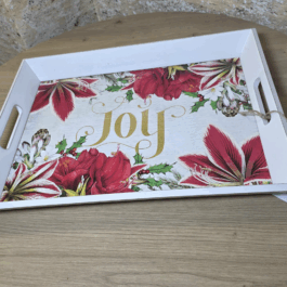 Taca dekoracyjna drewniana świąteczna 45 cm – stylowa ozdoba stołu