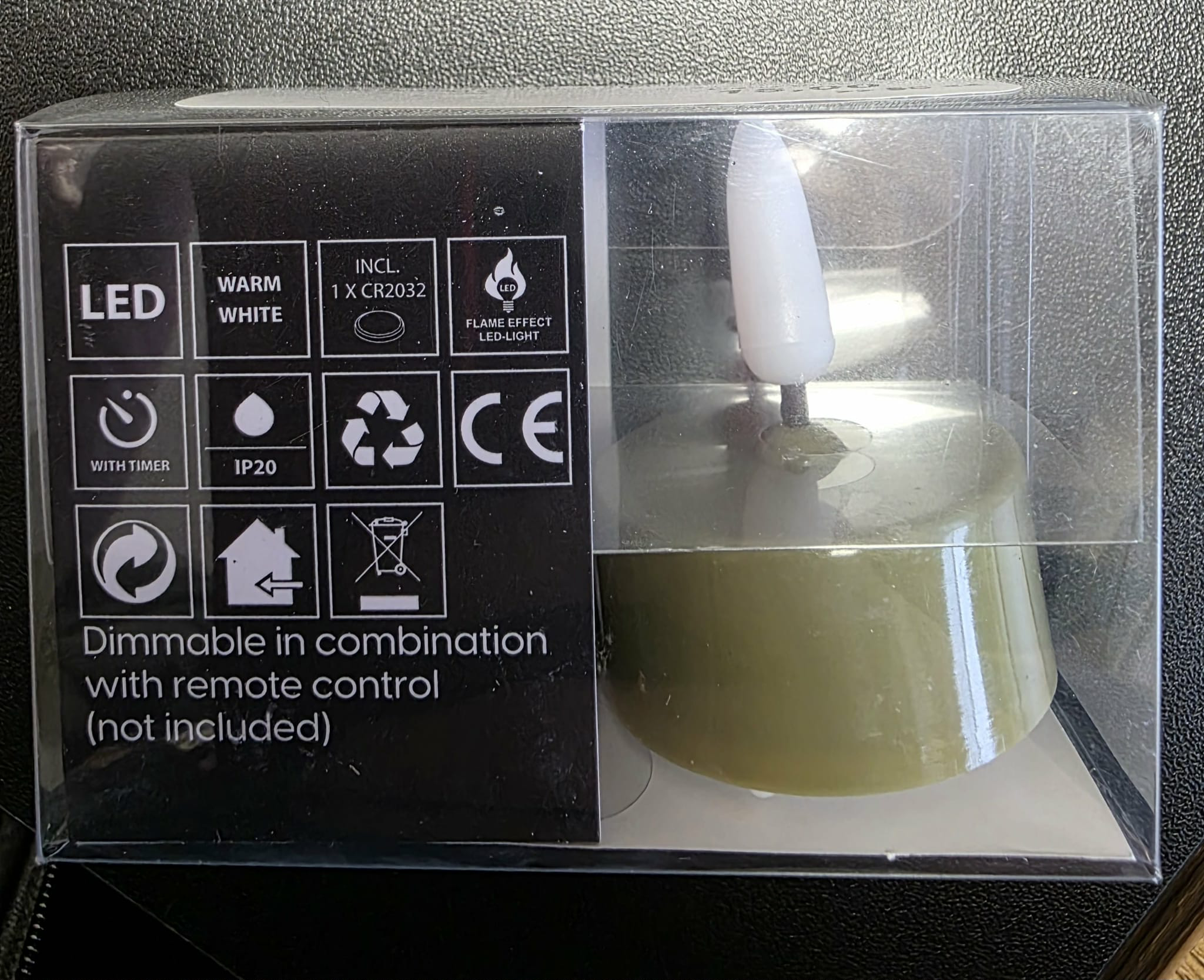 Świeca LED rustykalna zielona – zestaw 2 szt. | Bezpieczne świece dekoracyjne - obrazek 3