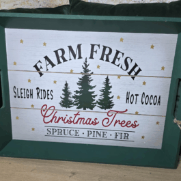 Drewniana taca dekoracyjna świąteczna – naturalne drewno