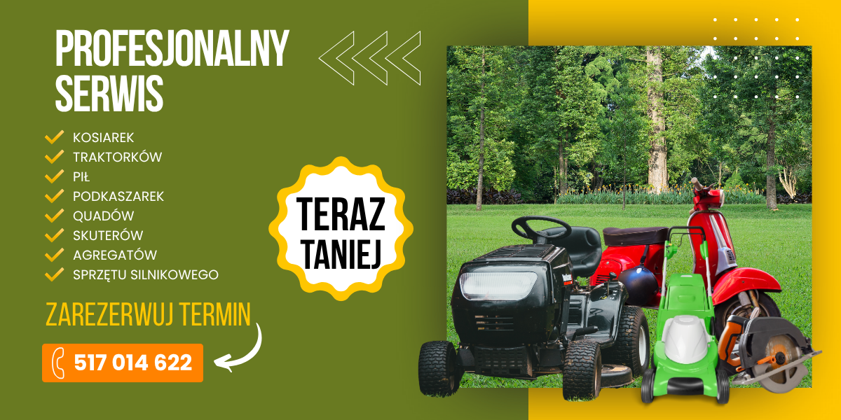 Serwis kosiarek, serwis traktorków, serwis quadów, serwis skuterów