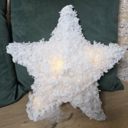 Biała ozdobna gwiazda świąteczna 30 cm – nowoczesna dekoracja bożonarodzeniowa