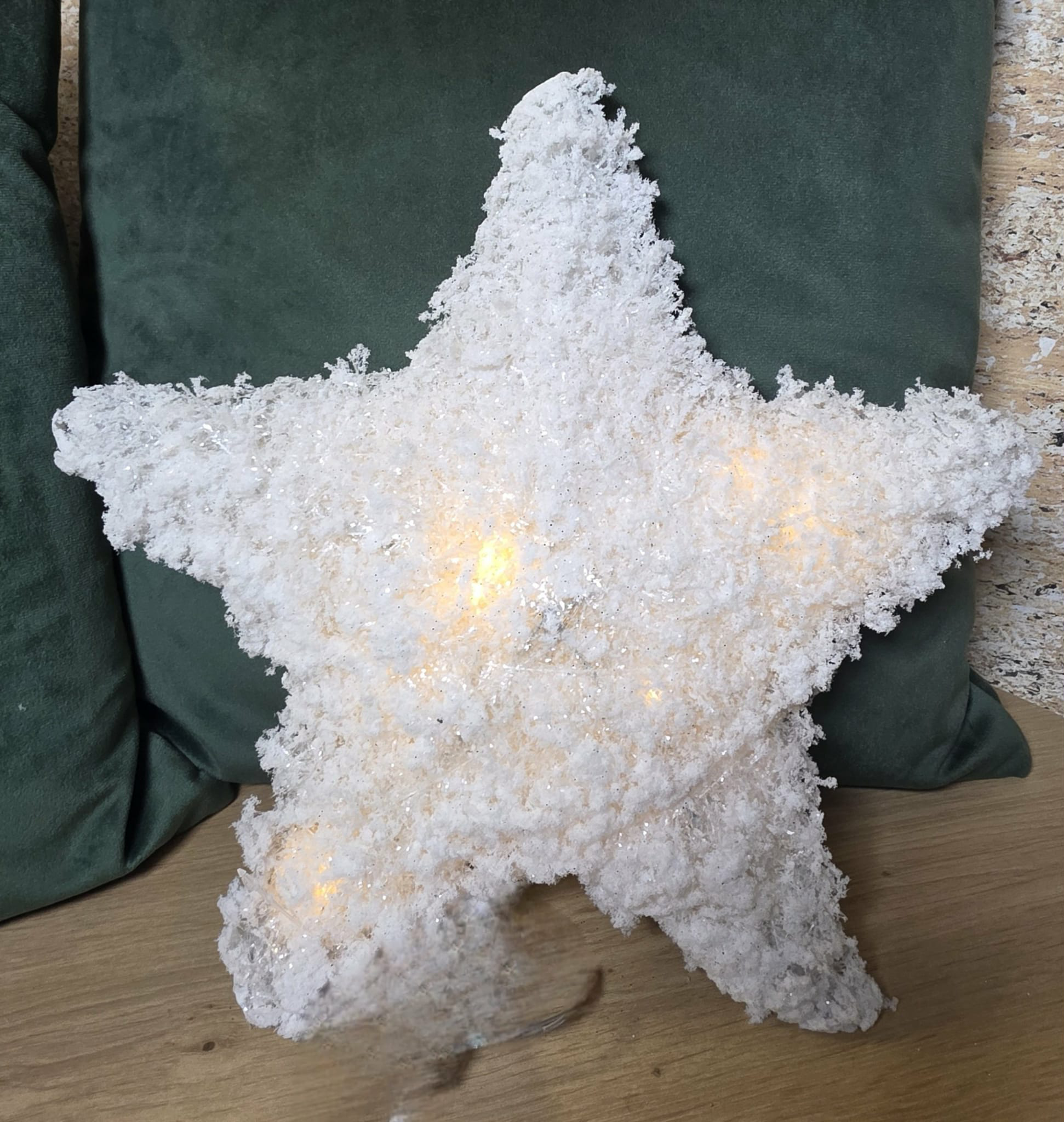 biała ozdobna gwiazda świąteczna 30 cm nowoczesna dekoracja bożonarodzeniowa