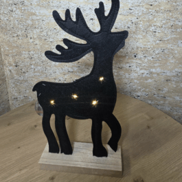Renifer filcowy LED 42 cm – świąteczna ozdoba z lampkami LED