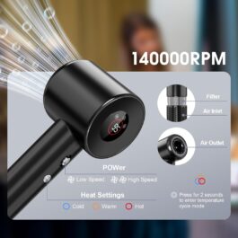 Suszarka do włosów jonizująca YAIAWISU 1600W 140000 RPM – cicha i szybka