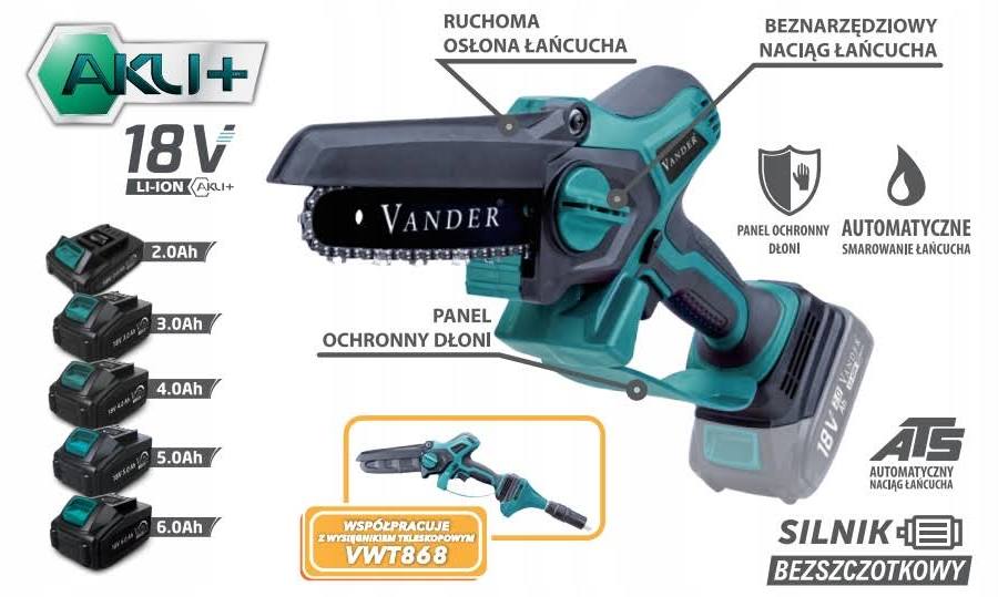 Pilarka do gałęzi akumulatorowa VANDER VPA856 z akumulatorem i ładowarką