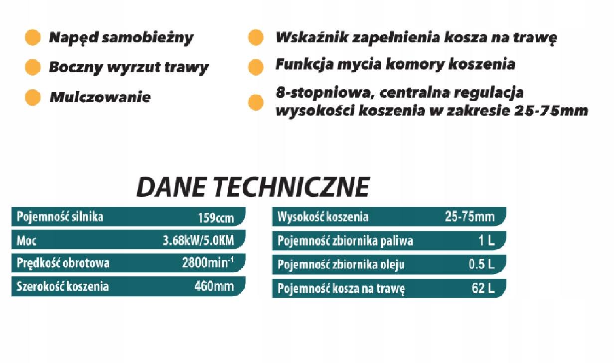 Kosiarka spalinowa z napędem samobieżnym Vander VKS772 5,0 KM - obrazek 2