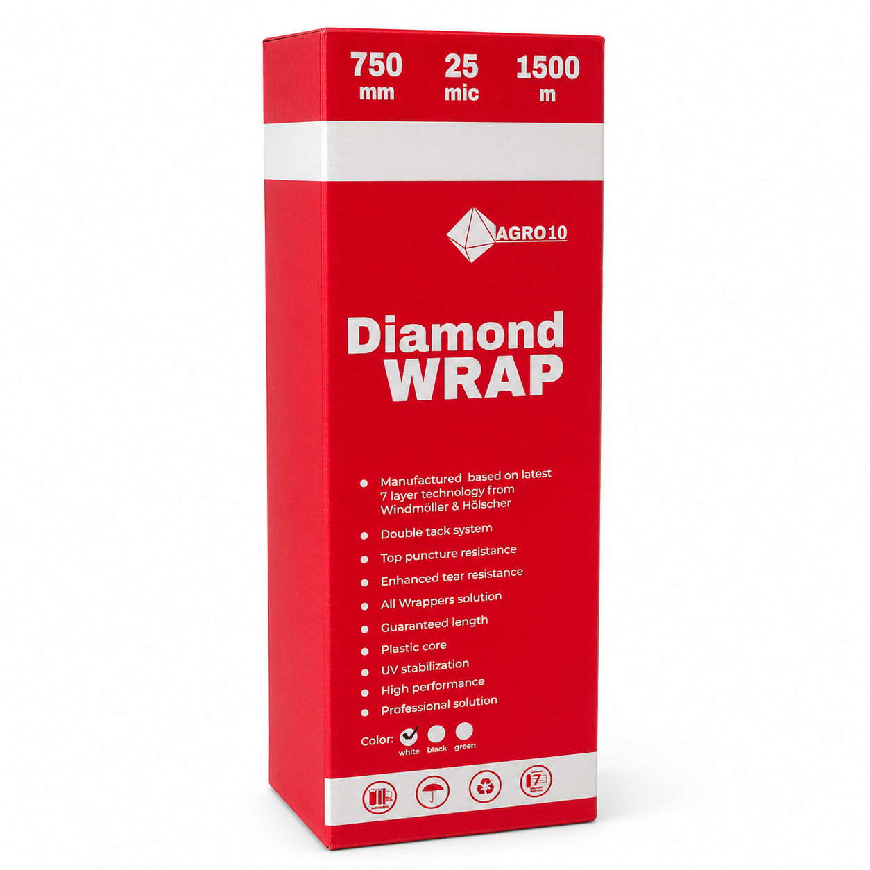 Folia do sianokiszonki Diamond Wrap 750 mm 1500 m